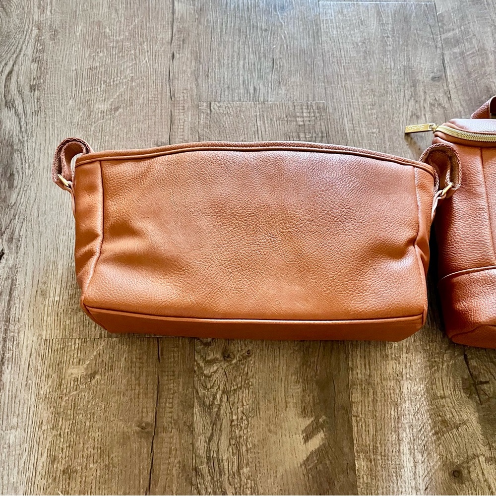 Itzy Ritzy Tan Cognac Baby Bag Set stroller caddy & bottle bag - Picture 4 of 8